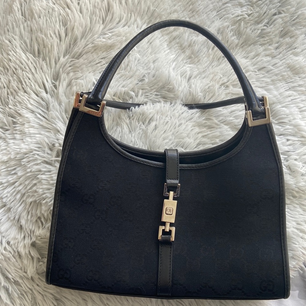 Gucci Monogram Canvas Jackie Bardot
